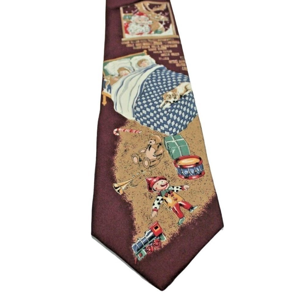 Stafford Tie Mens‎ Silk Christmas Holiday Toys Children Santa